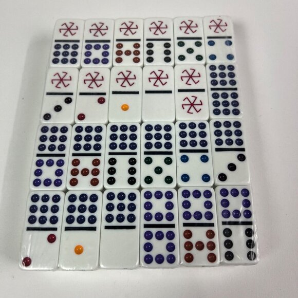 Spinner The Game of Wild Dominoes Wooden Dovetail Box Sealed Dominoes - Picture 5 of 6